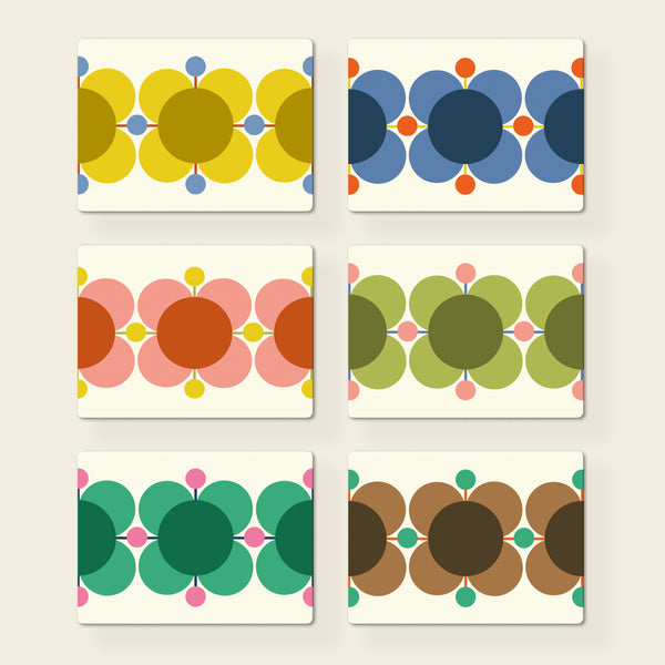 Set of 6 Placemats - Atomic Flower Multi