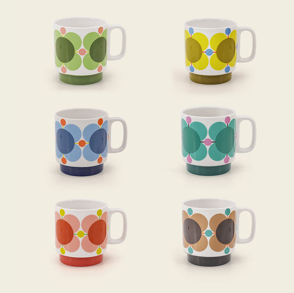 Stackable Mug Set of 6 - Atomic Flower