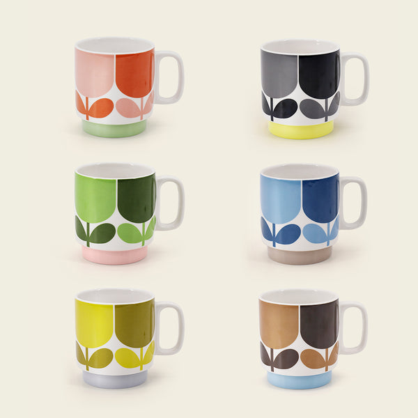 Stackable Mug Set of 6 - Block Flower