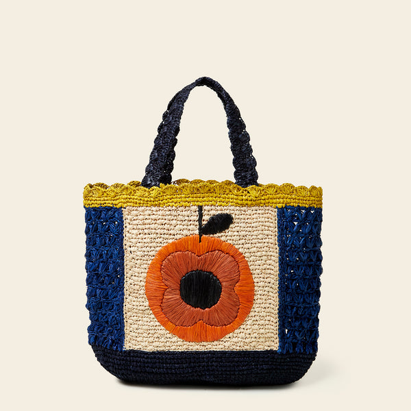 Raffia Basket Bag - Orange