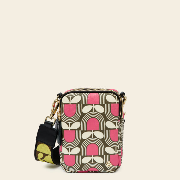 Tall Duo Crossbody - Striped Tulip Fuchsia