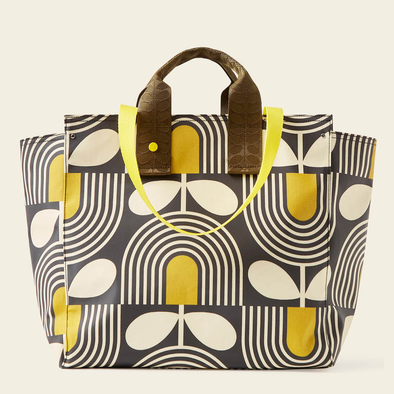 All In Tote in Giant Striped Tulip Noir by Orla Kiely