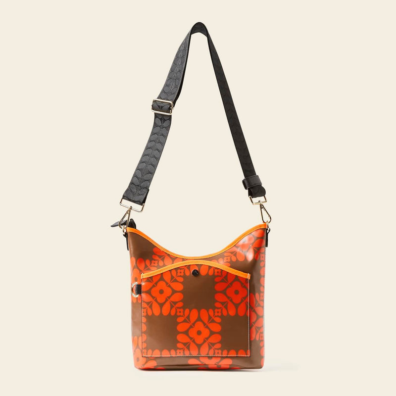 Cross Carry Crossbody - Lattice Flower Tile Conker