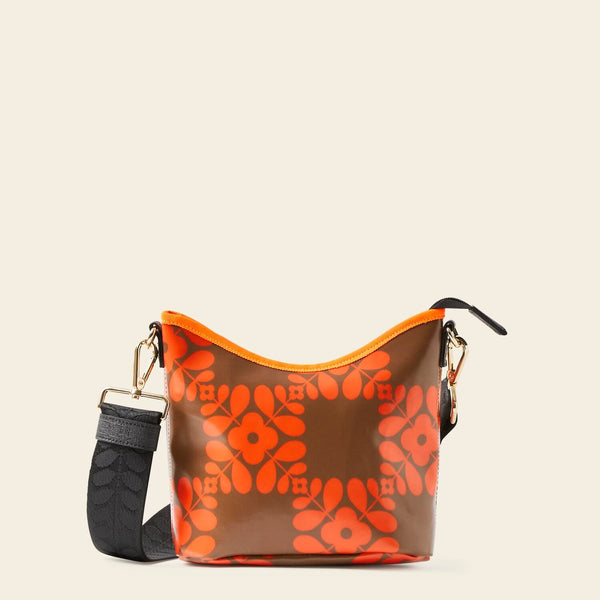 Carrymin Crossbody - Lattice Flower Tile Conker