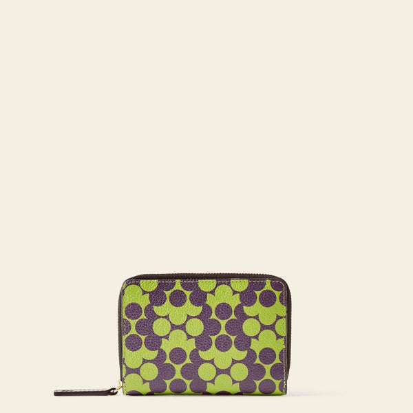 Celia Medium Wallet - Purple Puzzle Flower