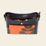 Carrymax Bucket Bag in Navy Puzzle Flower pattern by Orla Kiely