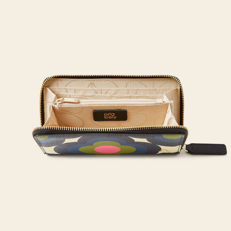 Forget Me Not Wallet in Radial Flower Rockpool pattern by Orla Kiely