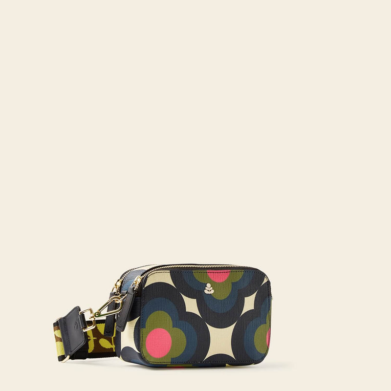 Duo Crossbody Bag in Radial Flower Rockpool pattern by Orla Kiely