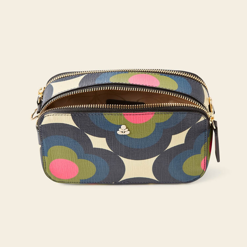 Duo Crossbody Bag in Radial Flower Rockpool pattern by Orla Kiely