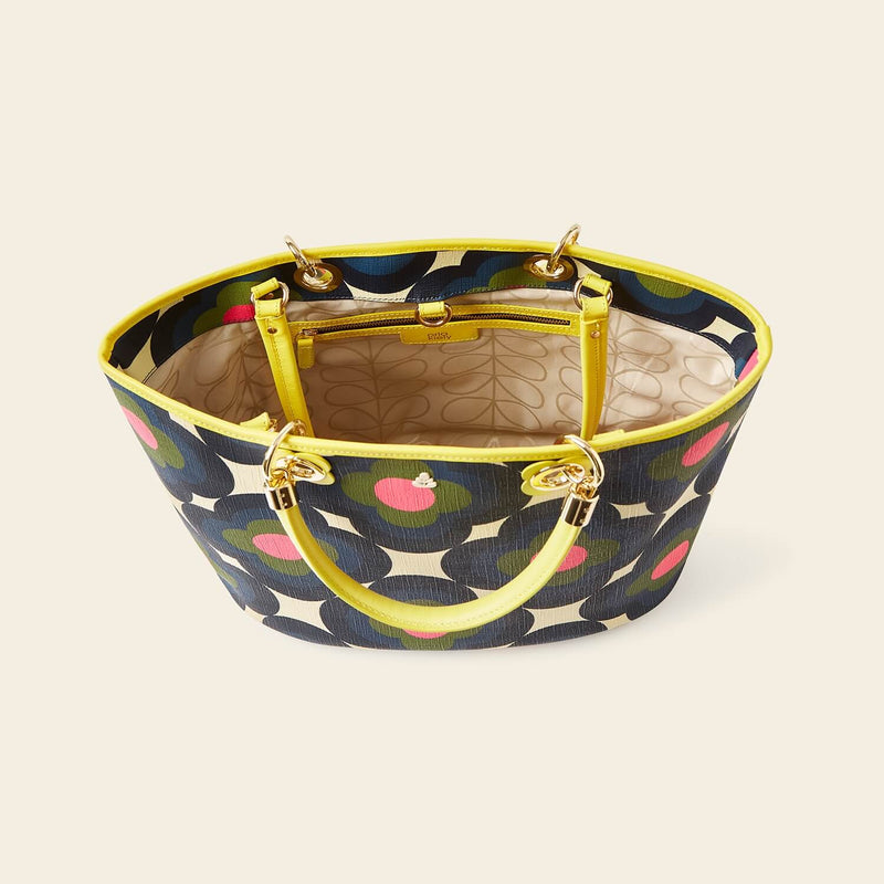 Smile Tote Bag in Radial Flower Rockpool pattern by Orla Kiely