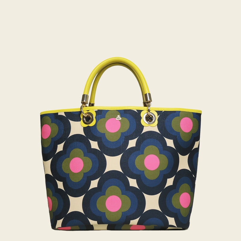 Smile Tote Bag in Radial Flower Rockpool pattern by Orla Kiely