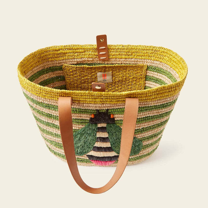 Monday Tote Bag in Bug Green pattern by Orla Kiely