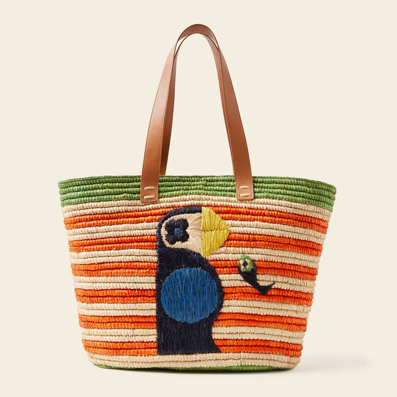 Monday Tote Bag in Puffin Orange pattern by Orla Kiely