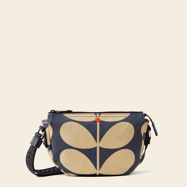 Mini Rounder Crossbody Bag in Solid Stem Oatmeal pattern by Orla Kiely