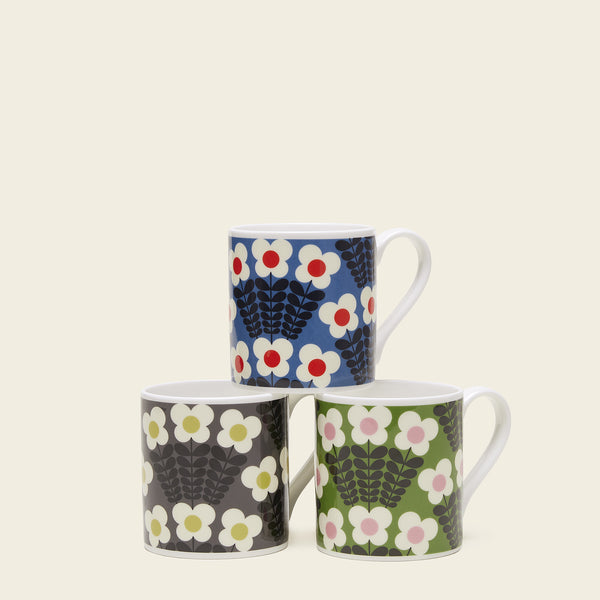 Mug Set of 3- Bunch of Stems