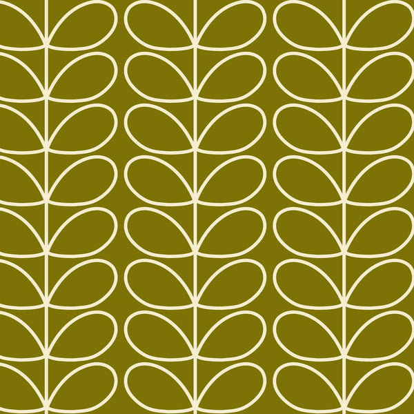 Linear Stem Seagrass Wallpaper in Green Artwork by Orla Kiely