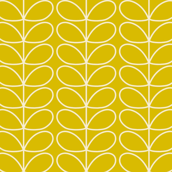 Linear Stem Sunflower Wallpaper in Yellow Artwork by Orla Kiely