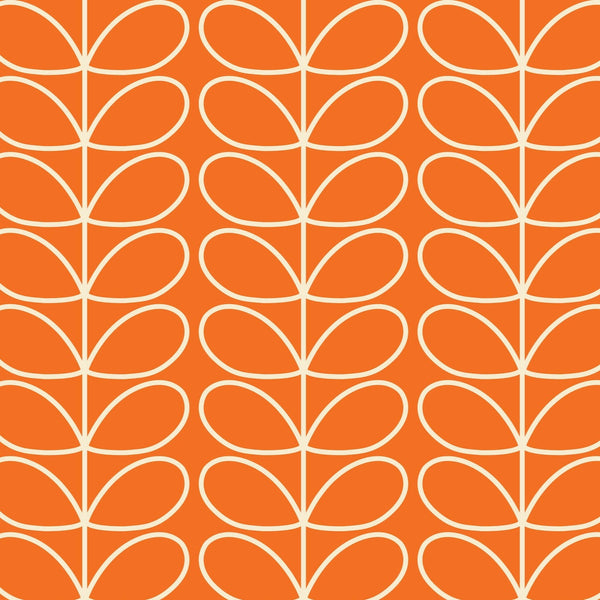 Linear Stem Tomato Wallpaper in Orange by Orla Kiely