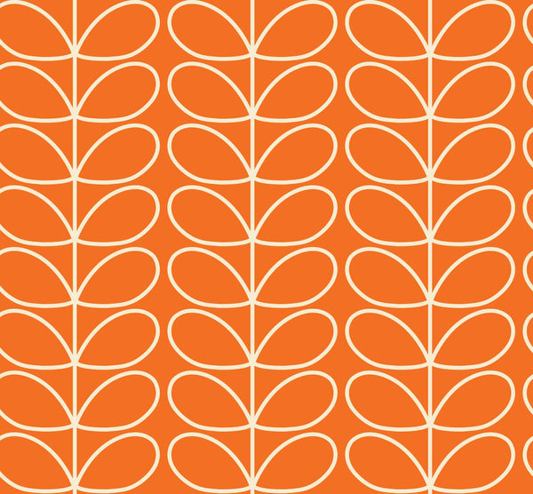 Linear Stem Tomato Wallpaper in Orange Artwork by Orla Kiely