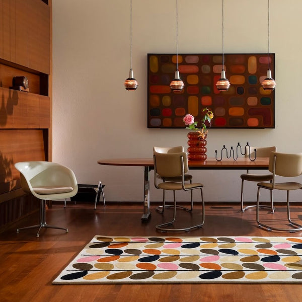 Multi Stem Rug in Auburn by Orla Kiely in living room