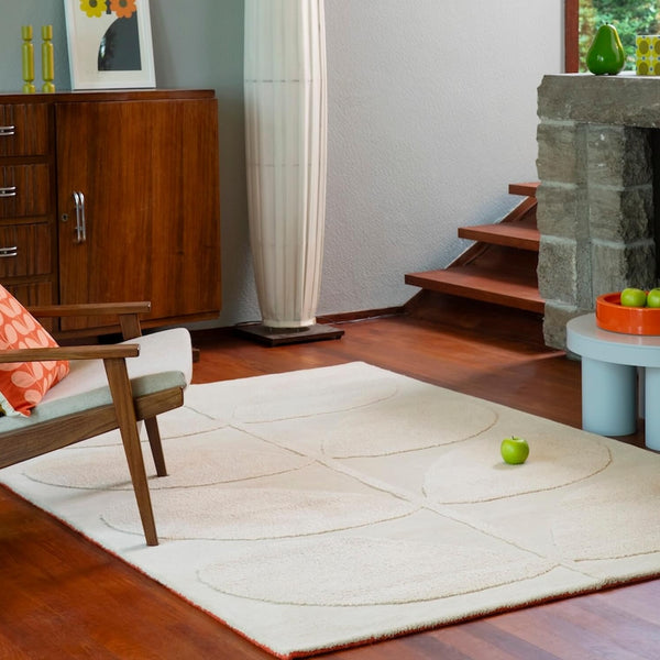 Solid Stem Ecru Rug by Orla Kiely