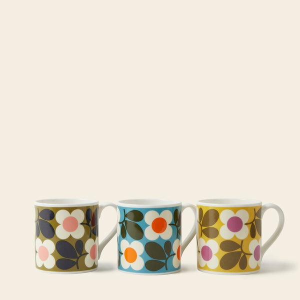 Floret China Floral Mug Trio by Orla Kiely