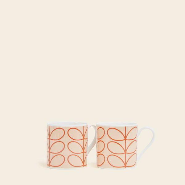 Mug Set of 2 - Linear Stem Tomato