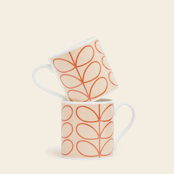 Mug Set of 2 - Linear Stem Tomato