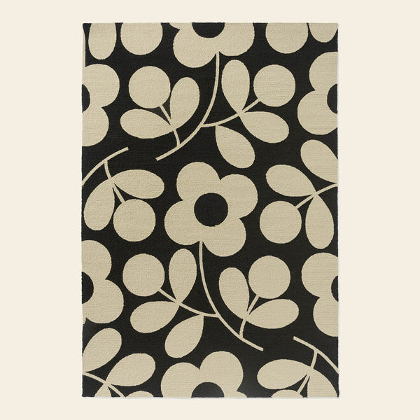 Monochrome Stem Sprig Outdoor Rug