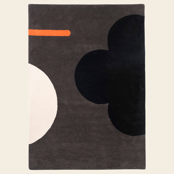 Geo Flower Graphite Rug